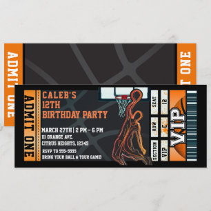 Invitation Billet de jeu de balle VIP pour fête d'anniversair