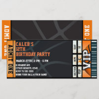Billet de jeu de balle VIP pour fête d'anniversair