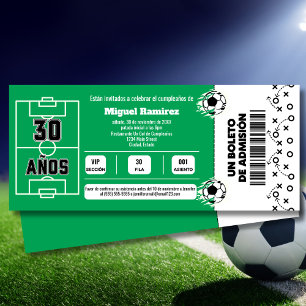 Invitation Billet de jeu de football espagnol pour 30ème anni