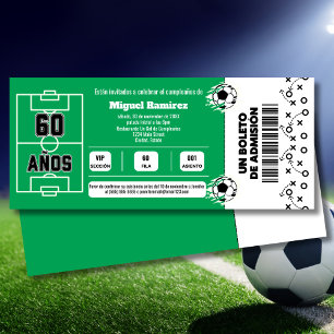 Invitation Billet de jeu de football espagnol pour 60e fête d
