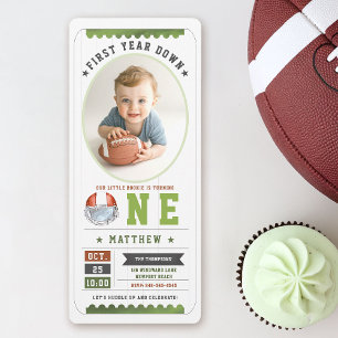 Invitation Billet de jeu de football Sports Photo Boy 1er ann