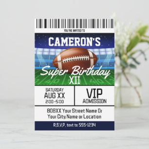 Invitation Billet de jeu de football Super fête d'anniversair
