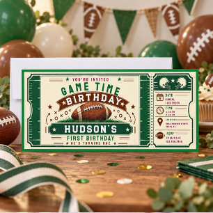 Invitation Billet de jeu pour fête d'anniversaire de football