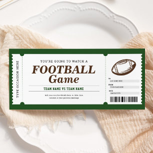 Invitation Billet de jeu surprise de football