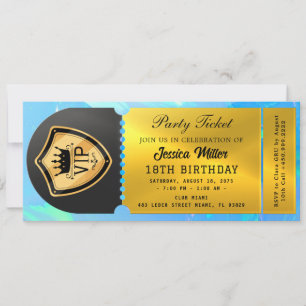 Invitation Billet de la soirée Noir & Or