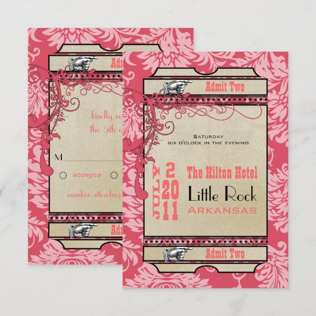 Invitation Billet de lecture RSVP (3,5 x 5) (Devant / Derrière)