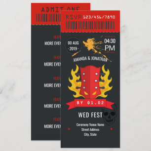 Invitation Billet de mariage Rock and Roll personnalisé