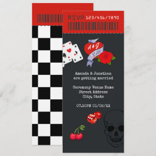 Invitation Billet de mariage Rockabilly