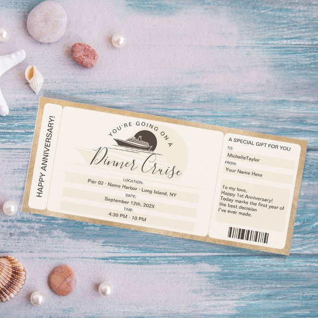 Invitation Billet de passeport de surprise Croisière Dîner (Créateur téléchargé)