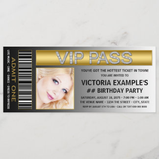 Invitation Billet de passeport VIP Fête d'anniversaire
