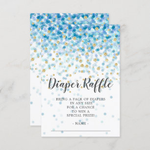 Invitation Billet de rabat au Baby shower Confetti Bleu