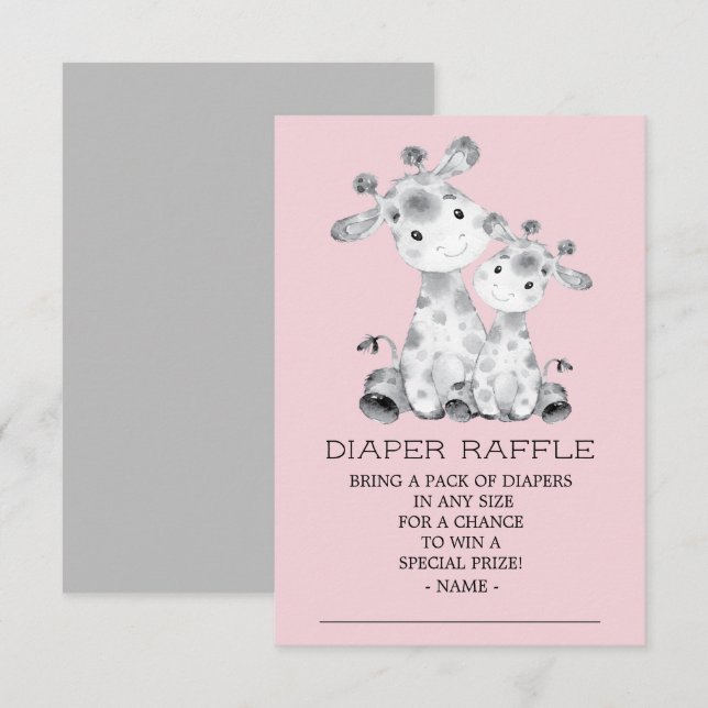 Invitation Billet de rabat Baby shower Giraffe (Devant / Derrière)