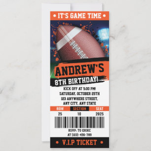 Invitation Billet de rugby personnel anniversaire Enfants