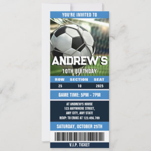 Invitation Billet de soccer personnel pour l'anniversaire des