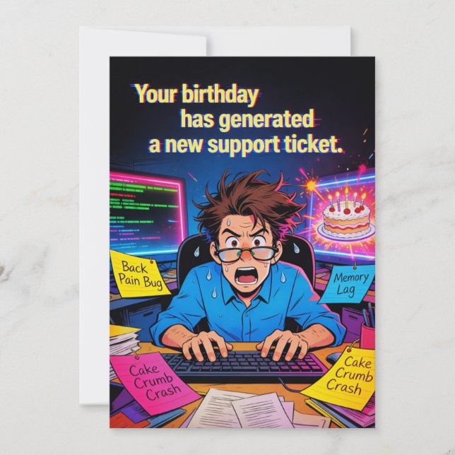 Invitation Billet de soutien joyeux anniversaire (Devant)