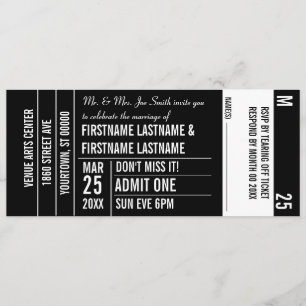 Invitation Billet de Ticket Zone Blanche Fête