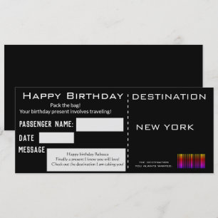 Invitation Billet de vol moderne Style actuel Anniversaire
