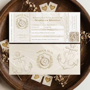 Invitation Billet d'embarquement pour croisière Mariage à des