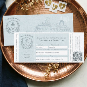 Invitation Billet d'embarquement pour croisière Mariage à des