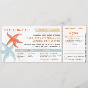 Invitation billet d'embarquement pour les billets de mariage