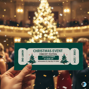 Invitation Billet d'entrée au concert de l'événement de Noël,