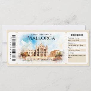 Invitation Billet d'entrée modifiable de l'avion de Mallorca