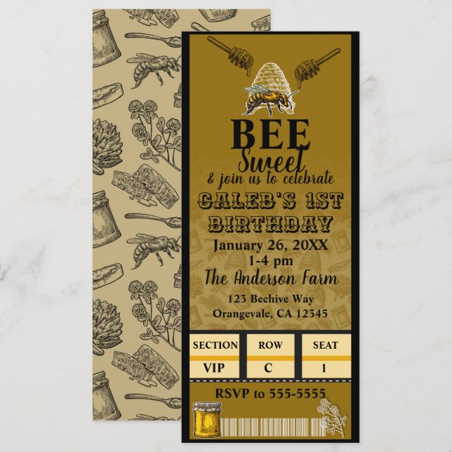 Invitation Billet d'événement de fête d'anniversaire de la ru (Devant / Derrière)