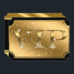Invitation Billet d'événement Gold & Black Sparkle Glam VIP P<br><div class="desc">customiser avec un texte</div>