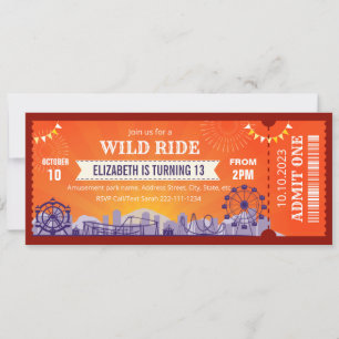 Invitation Billet d'invitation d'anniversaire du parc