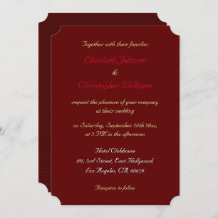 Invitation Billet d'invitation mariage personnalisé simple et