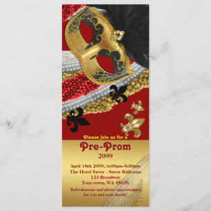 Invitation Billet d'invitation pré-prom, Pré Prom, masquerade