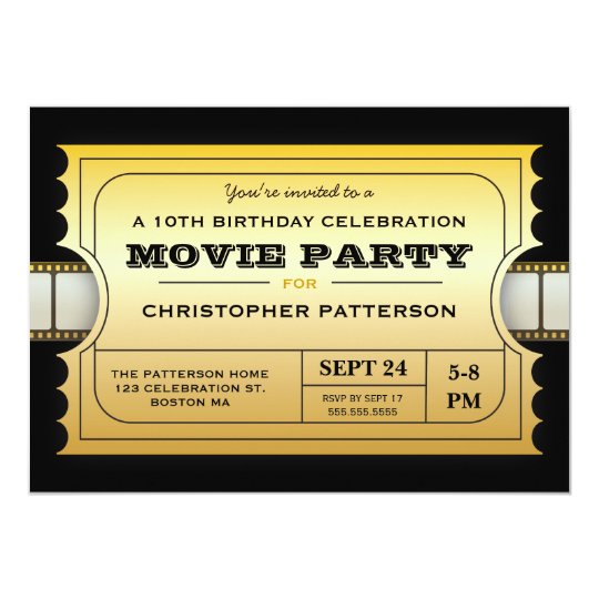 Invitation Billet D Or D Admission De Fete D Anniversaire De Zazzle Fr