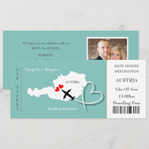 Invitation Billet Embarquement Pass Destination Autriche Phot