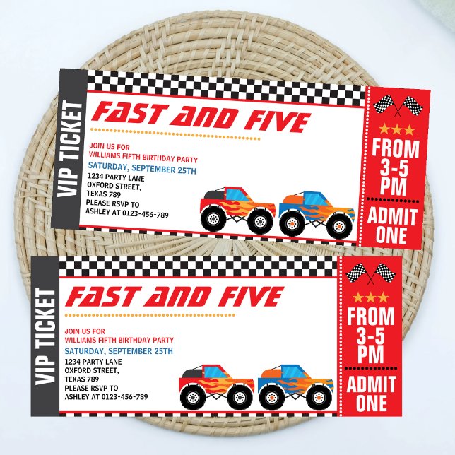 Invitation Billet Fast and Five Race 5e anniversaire (Créateur téléchargé)