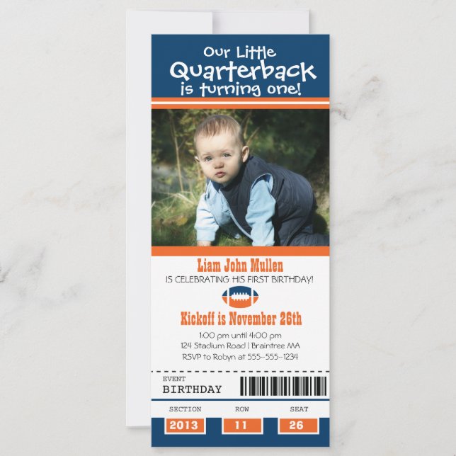 Invitation Billet Football Anniversaire (Devant)