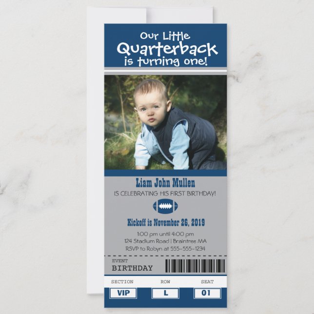 Invitation Billet Football Anniversaire (Devant)