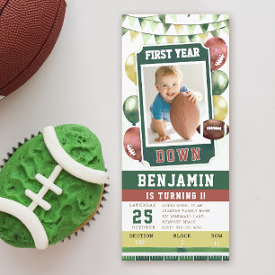Invitation Billet Football Happy Boy 1er Anniversaire Invitat