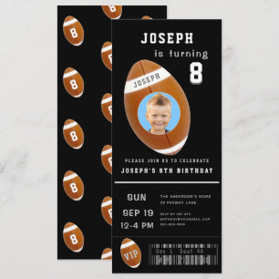 Invitation Billet Football Photo personnalisée Anniversaire