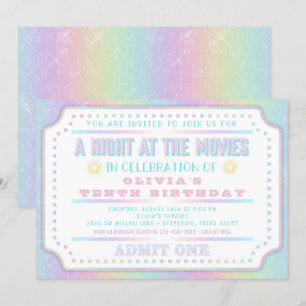 Invitation Billet Girl Movie Anniversaire