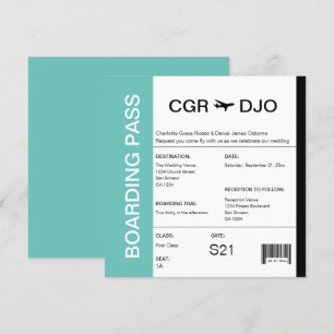 Invitation Billet Mariage de Pass d'embarquement pour les voy
