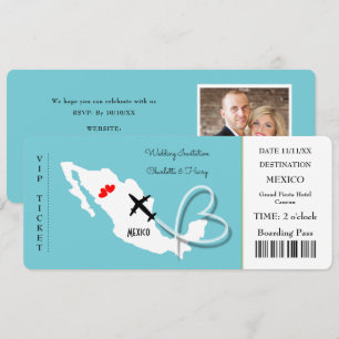 Invitation Billet mariage Destination Mexique