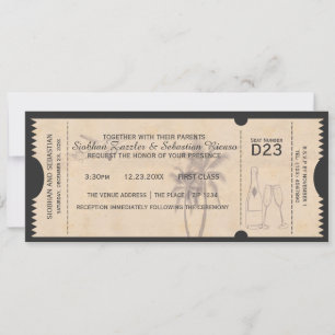Invitation Billet Mariage Palm Tree Boarding Pass
