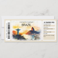 Billet modifiable Brésil Avion Rio Boarding Pass