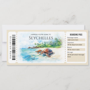 Invitation Billet modifiable Seychelles Plane Boarding Pass