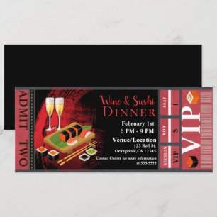 Invitation Billet pour événement VIP dîner déjeuner vin & sus