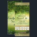 Invitation Billet pour la fête VIP Sweet 16 de la forêt verte<br><div class="desc">Personnaliser pour tout événement</div>