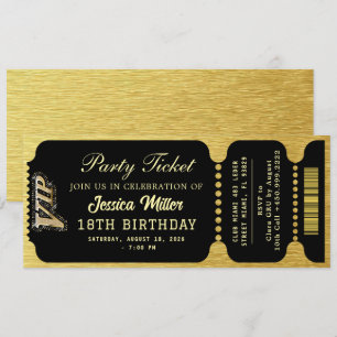 Invitation Billet pour la Soirée Noir & Or