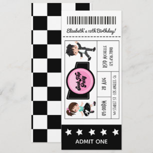 Invitation Billet pour la soirée Sock Hop