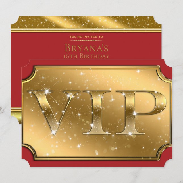 Invitation Billet pour l'événement de la soirée VIP Glam Spar (Devant / Derrière)