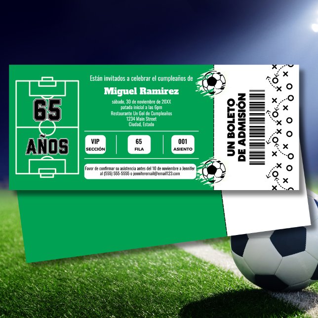 Invitation Billet pour un match de football espagnol pour une (Créateur téléchargé)